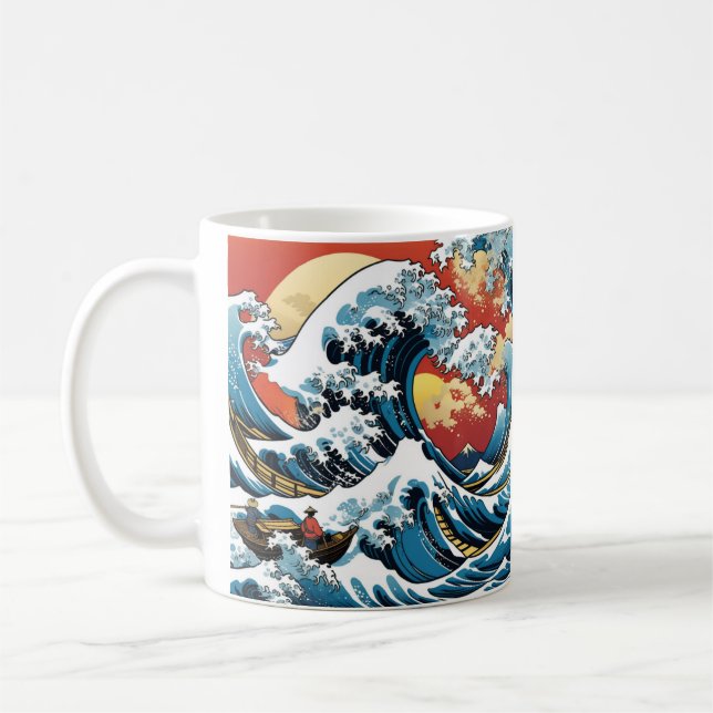 Taza De Café Kanagawa Japonés La gran ola (Izquierda)