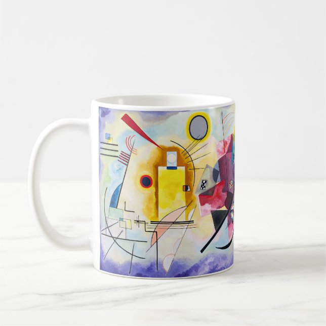 Taza De Café Kandinsky – Amarillo–Rojo–Azul - Texto personaliza (Izquierda)