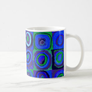 Taza De Café Kandinsky Farbstudie Blue Quadrate Square Circle