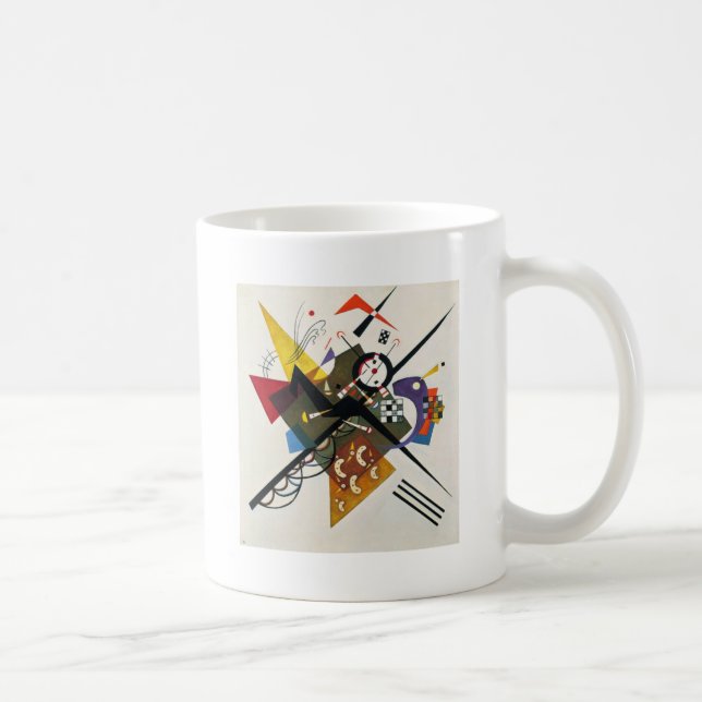 Taza De Café Kandinsky Sobre La Pintura De Dos Abstractos Blanc (Derecha)