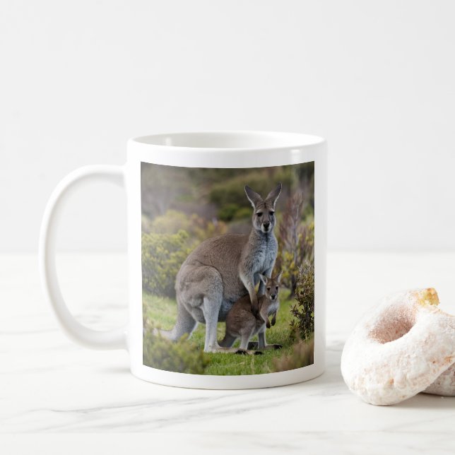 Taza De Café Kangaroo y Joey (Con donut)