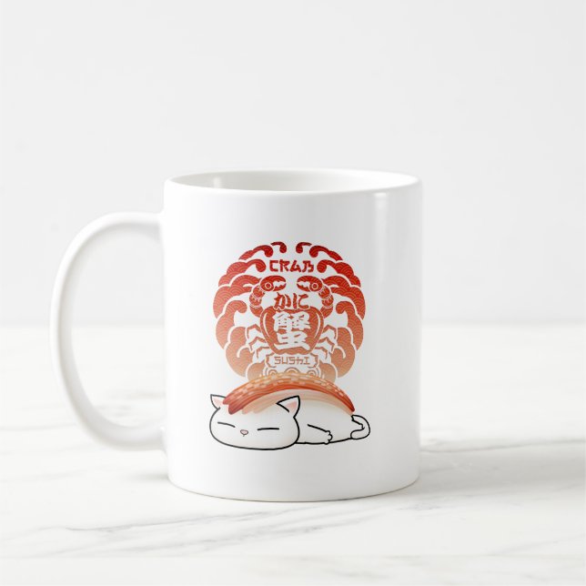 Taza De Café Kani Crab Sushi Cat (Izquierda)