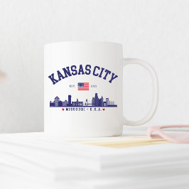 Taza De Café Kansas City Vintage Skyline | Patriotic Missouri 