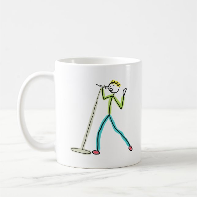 Taza De Café Karaoke Singing Stickman (Izquierda)