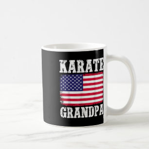Taza De Café Karate Abuelo Patriótico Bandera Estadounidense Ar