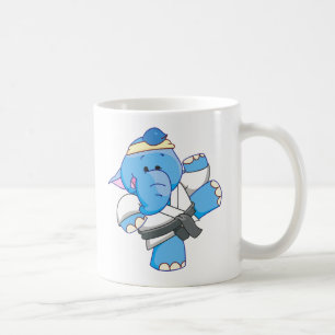 Taza De Café Karate azul del elefante de Lil