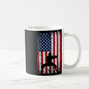 Taza De Café Karate Bandera Americana 4 De Julio Artes Marciale
