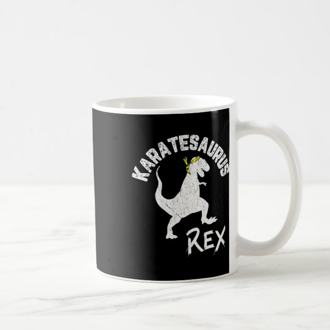 Taza De Café Karate Karatesaurus Rex Dinosaur Divertido Arte Ma (Derecha)