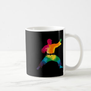 Taza De Café Karate Practitionary Colorful Tie-dye Artes Marcia
