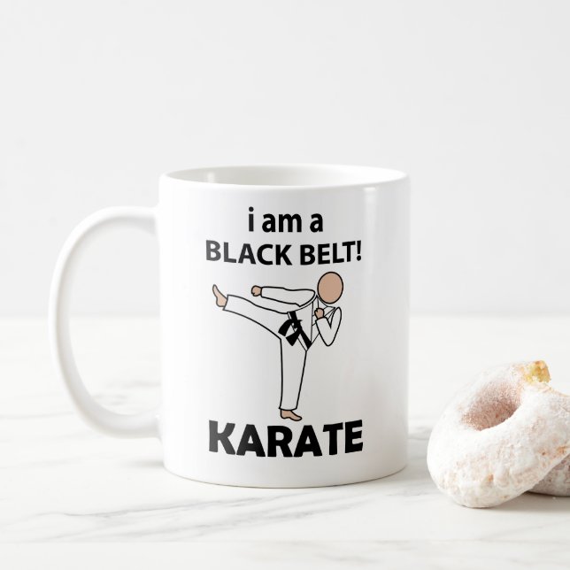 Taza De Café Karate, soy un Karate del Cinturón Negro (Con donut)