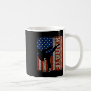 Taza De Café Karate Taekwondo Usa Bandera Americana Vintage 4 D