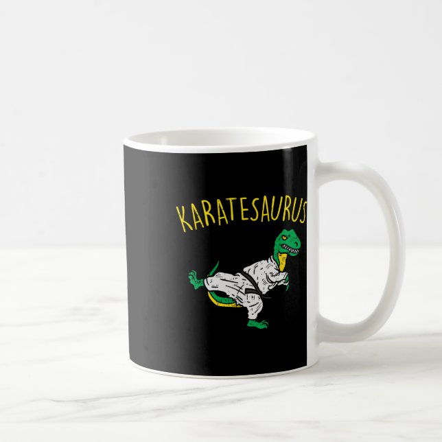 Taza De Café Karatesaurus Trex Karate Divertido Dinosaurio Arte (Derecha)