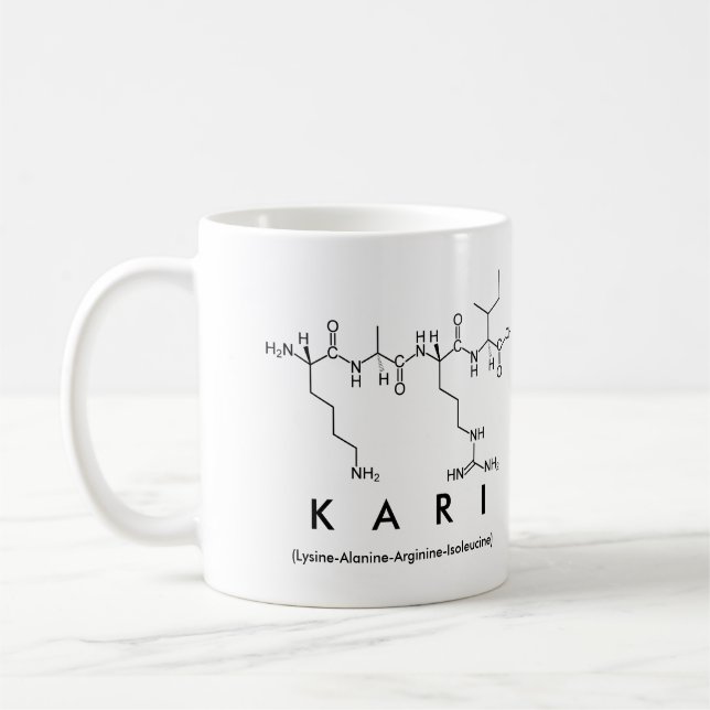 Taza De Café Kari peptide nombre mug (Izquierda)