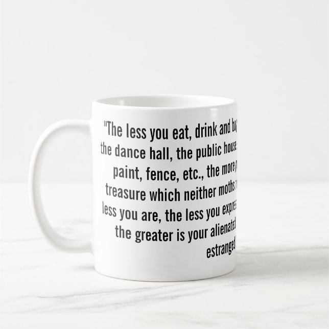 Taza De Café Karl Marx es tu vida alienada más grande (Izquierda)