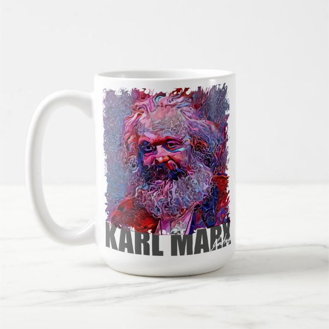 Taza De Café KARL MARX - Retrato NFT de Marco Aureggi (Izquierda)