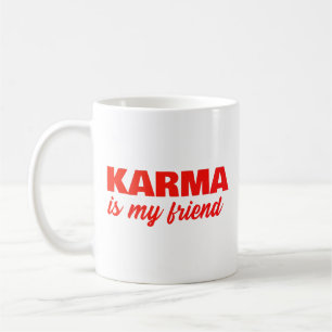 Taza De Café Karma es mi amigo Rojo Intenso