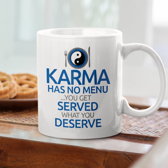 Taza De Café Karma No Tiene Menú... Gráfico de Yin Yang (Subido por el creador)