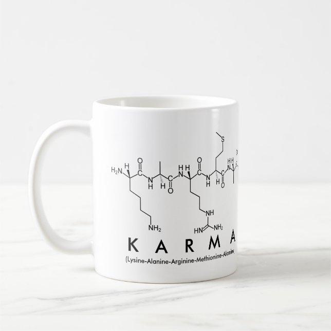 Taza De Café Karma peptide nombre mug (Izquierda)