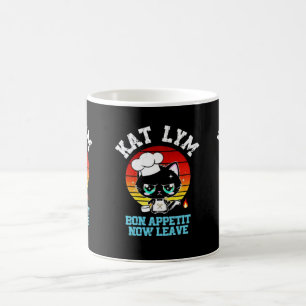 Taza De Café Kat Lym Sarcastic Chef Cat - Bon Appetit Now Leave