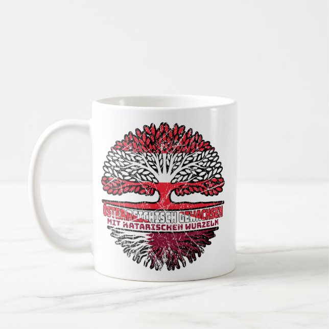 Taza De Café Katar Katarisch Österreichisch Österreich Baum (Izquierda)