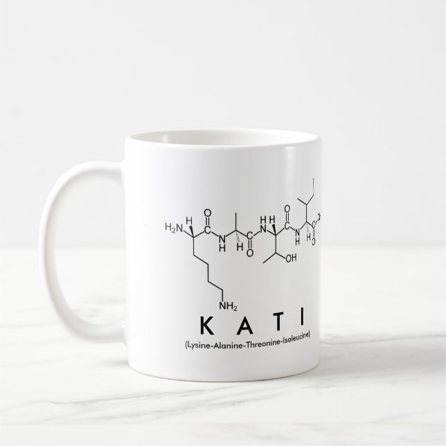 Taza De Café Kati peptide name mug (Izquierda)