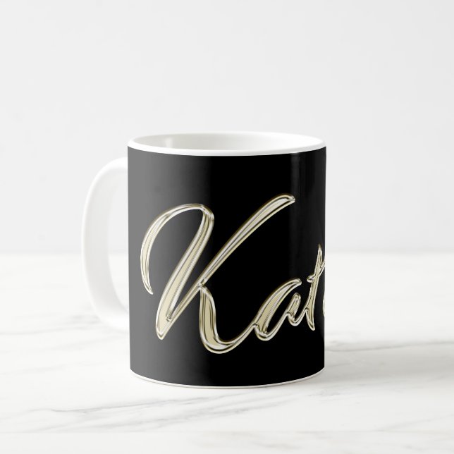 Taza De Café Katrin white gold Handwriting Tasse Kaffeetasse (Anverso izquierdo)