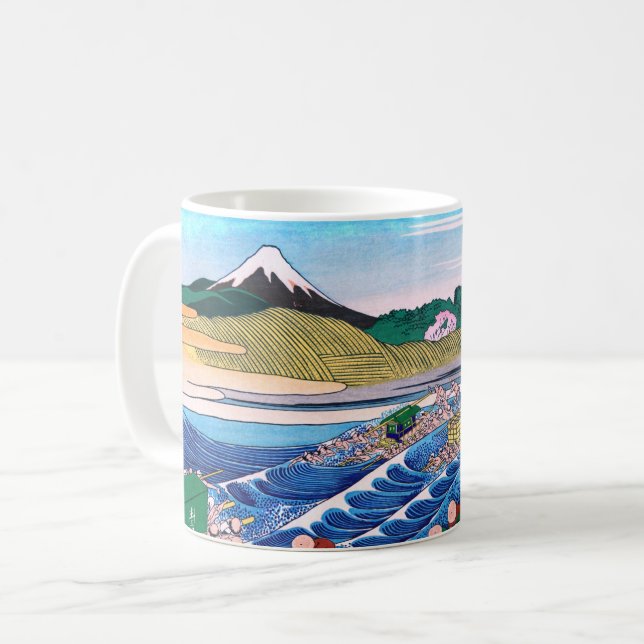 Taza De Café Katsushika Hokusai - Fuji de Kanaya en Tokaido (Anverso izquierdo)