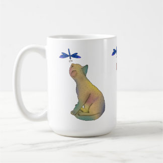 Taza De Café Katze und blaue Libelle