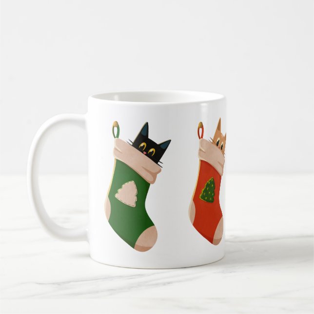 Taza De Café Katzen in Strümpfen (Izquierda)