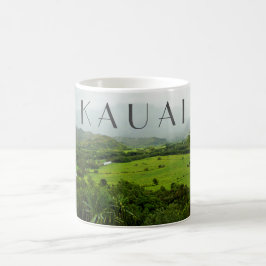 Taza De Café Kauai, paisaje hawaiano con texto