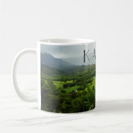 Taza De Café Kauai, paisaje hawaiano con texto