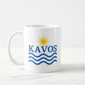 Taza De Café KAVOS Corfu Grecia, ondas solares