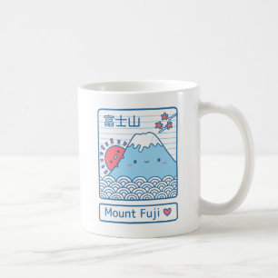 Taza De Café Kawaii ama el doodle japonés del Monte Fuji