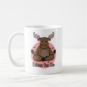 Taza De Café Kawaii, animal de cebú marrón que hace poses de yo