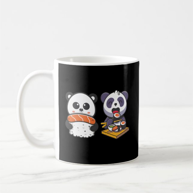 Taza De Café Kawaii Anime Panda Sushi Nigiri Otaku japonés (Izquierda)