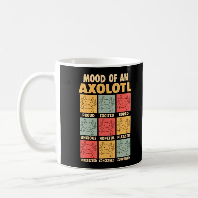 Taza De Café Kawaii Axolotl Chiste anfibio (Izquierda)