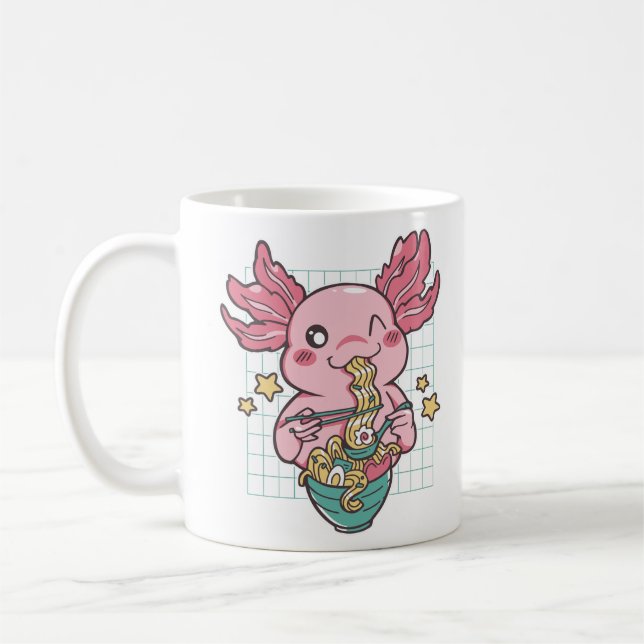 Taza De Café Kawaii Axolotl come Ramen (Izquierda)
