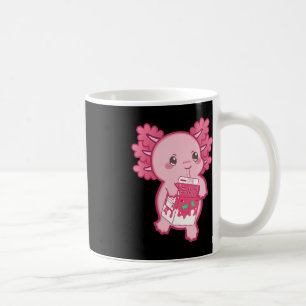 Taza De Café Kawaii Axolotl Fresa Leche Chicas Niños Japa