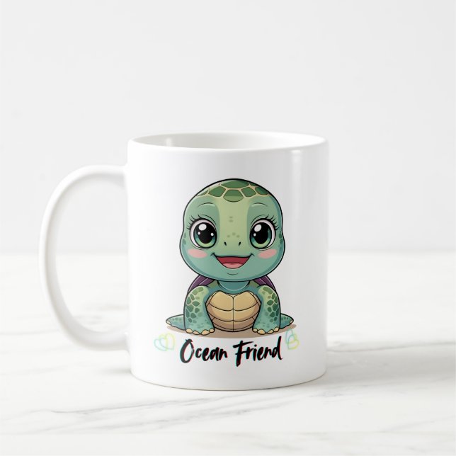 Taza De Café Kawaii Baby Turtle Mug (Izquierda)