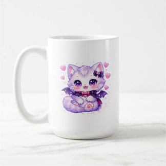 Taza De Café Kawaii Bat Kitty – Gato Alado Vampiro Lindo