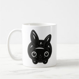 Taza De Café Kawaii Black Bunny
