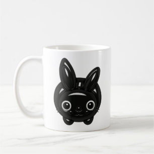 Taza De Café Kawaii Black Bunny