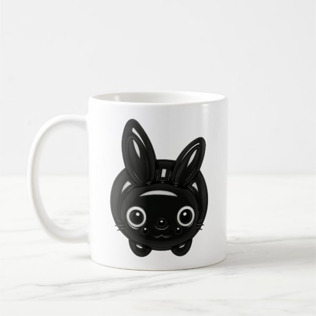 Taza De Café Kawaii Black Bunny (Izquierda)