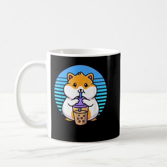 Taza De Café Kawaii Boba Hamster Taro Bubble Pearl Tea (Izquierda)