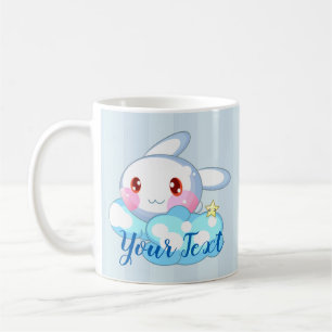 Taza De Café Kawaii Bunny, Personalizado de Cloud & Star
