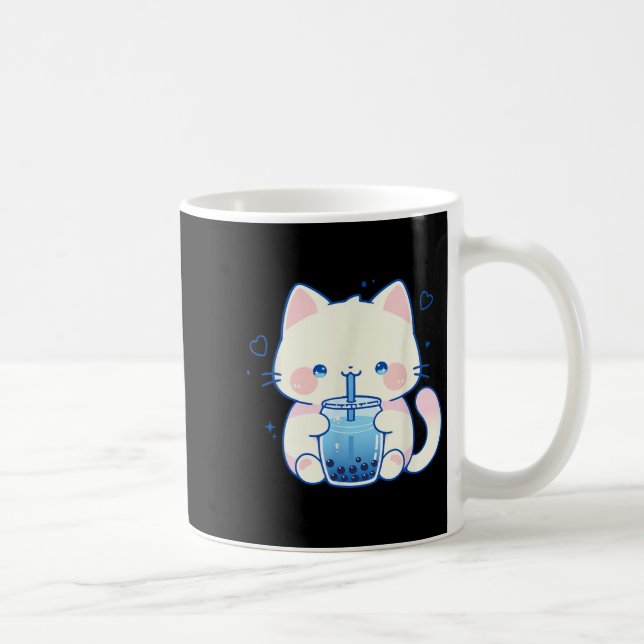 Taza De Café Kawaii Cat Boba Japanese Cute Aesthetic Anime Girl (Derecha)
