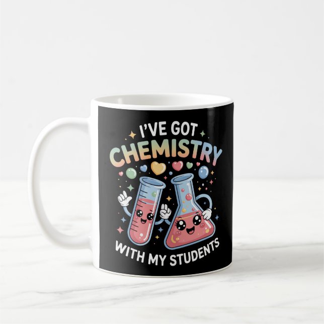 Taza De Café Kawaii Chemistry Teacher Cute Beaker & Test Tube  (Izquierda)