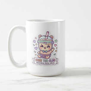 Taza de café Kawaii Chibi Tea Club Oso lindo Boba