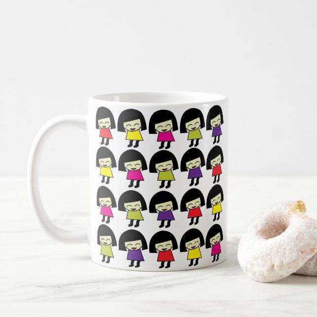 Taza De Café Kawaii Chicas de Cute (Con donut)