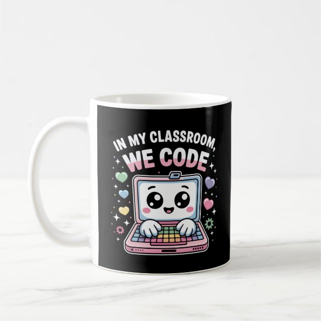 Taza De Café Kawaii Coding Laptop – Cute Computer Science  (Izquierda)